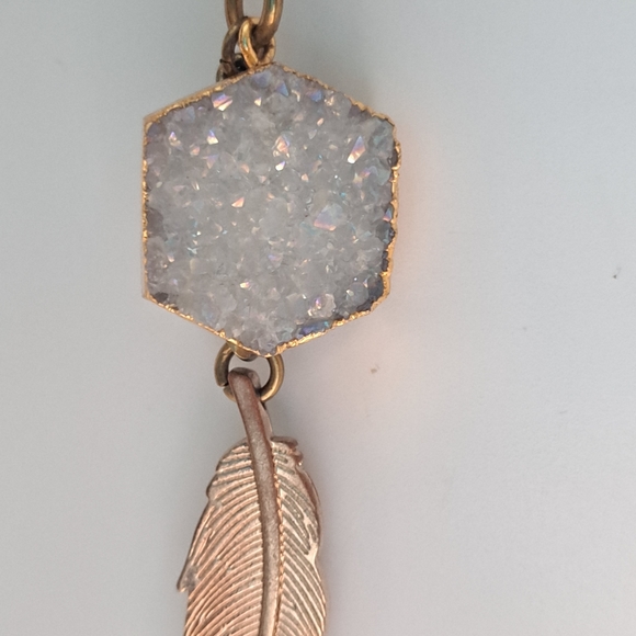 Beautifull Gray Druzy Stone Necklace - Picture 9 of 13